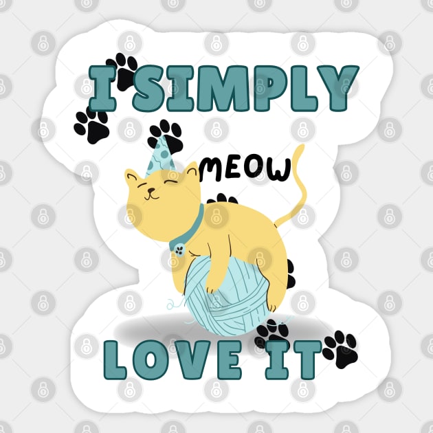 I Simply  love it cute cat t-shirt Sticker by GLOWMART2